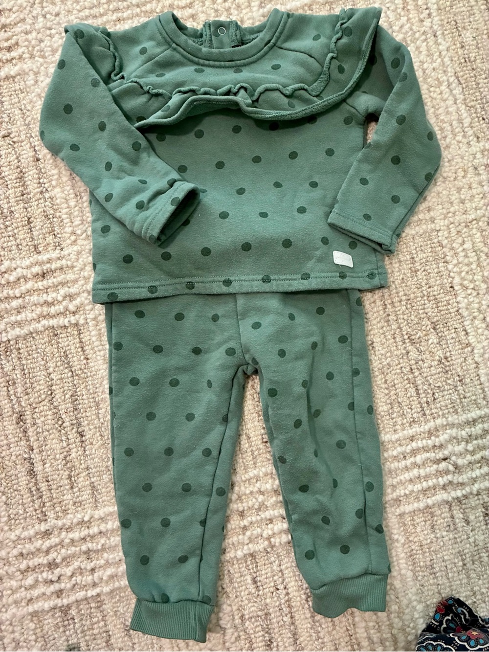 7 For All Mankin Polka Dot Ruffle Baby Set